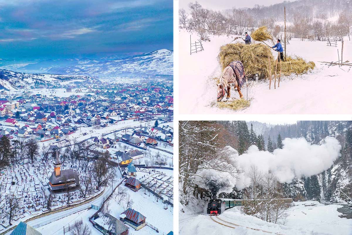 Winterbilder des Landkreises Maramureș